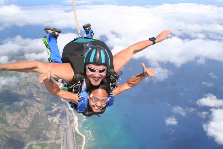 Enjoy the view as you hurtle towards the water from 2,000 feet up skydiving at Mokulei'a on the North Shore of Oahu. Experienced jumpers can go solo, but mere mortals take the plunge in tandem with an instructor ($135 per person for a tandem jump). 